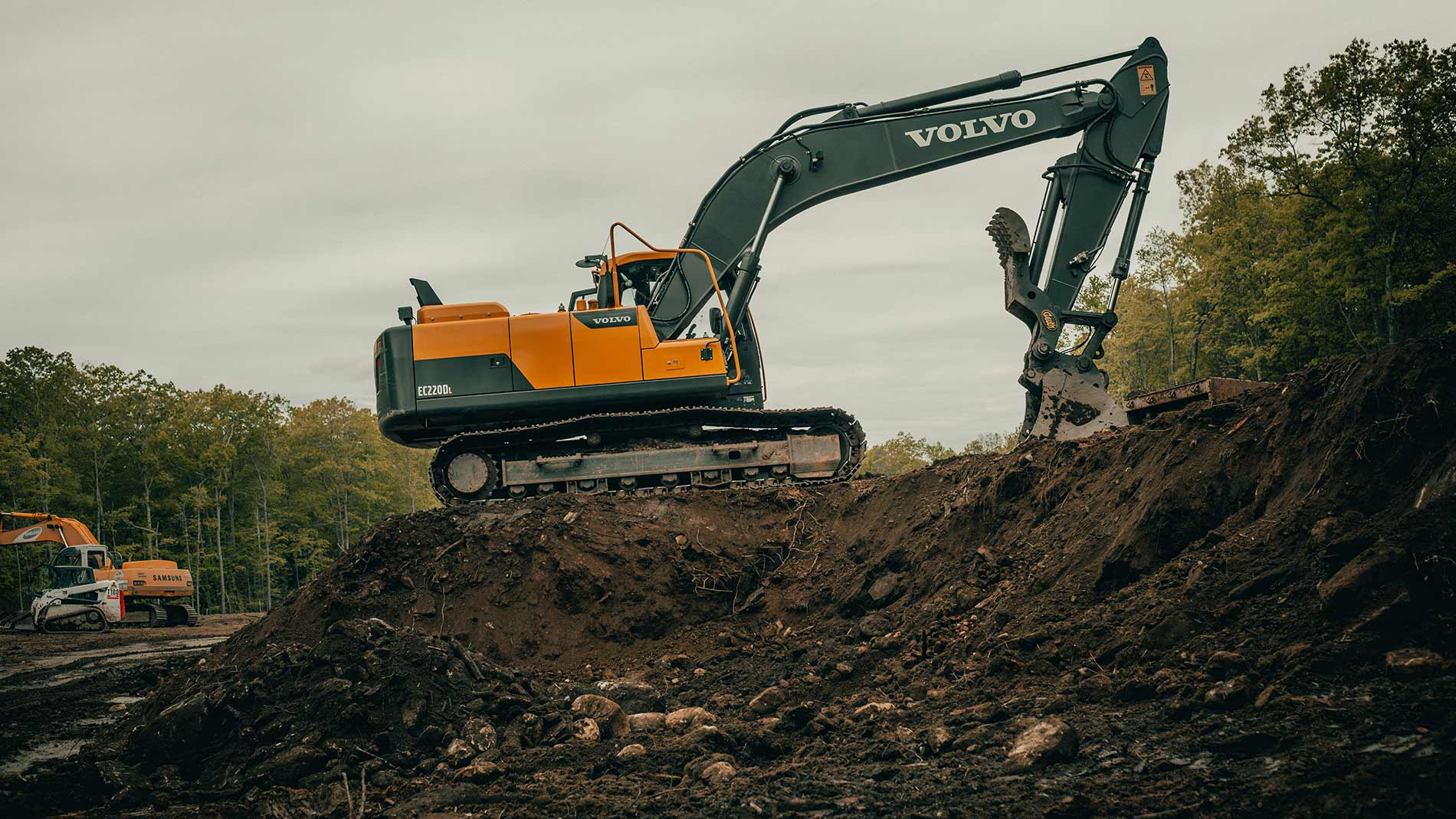 Excavation and land restoration works.